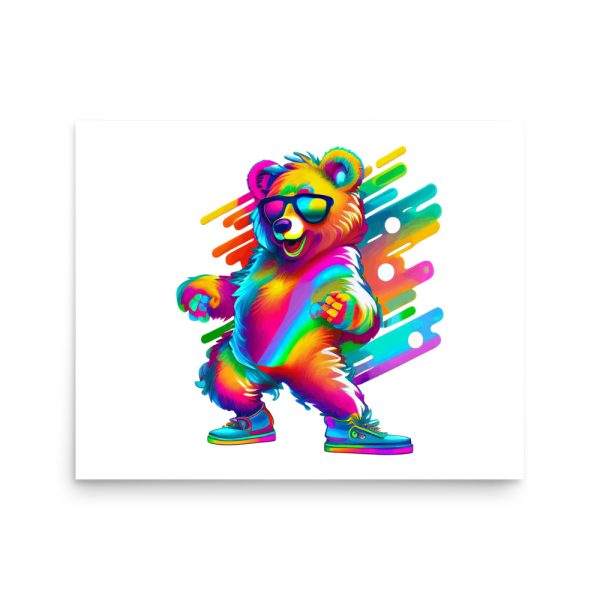 Poster happy bear in pride color